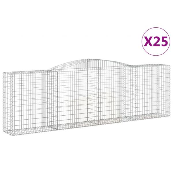 ARDEBO.de - Gabionen mit Hochbogen 25 Stk 400x50x120/140cm Verzinktes Eisen