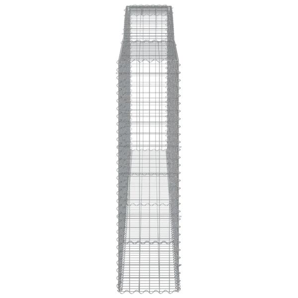 Gabionen mit Hochbogen 9 Stk. 400x50x180/200cm Verzinktes Eisen