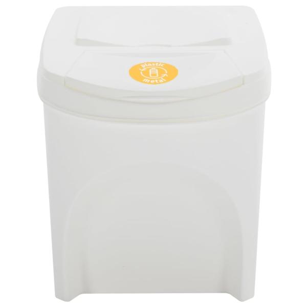 Stapelbare Mülleimer 3 Stk. Weiß 75 L Polypropylen