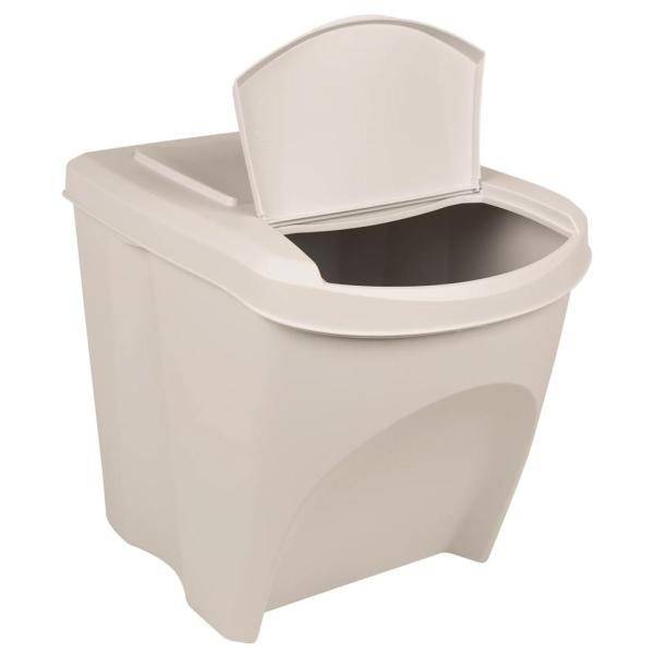 Stapelbare Mülleimer 3 Stk. Weiß 75 L Polypropylen