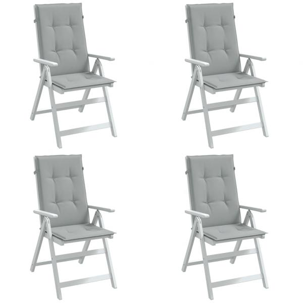 ARDEBO.de - Hochlehner-Auflagen 4 Stk. Melange Hellgrau 120x50x4 cm Stoff