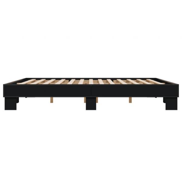 Bettgestell Schwarz 200x200 cm Holzwerkstoff und Metall
