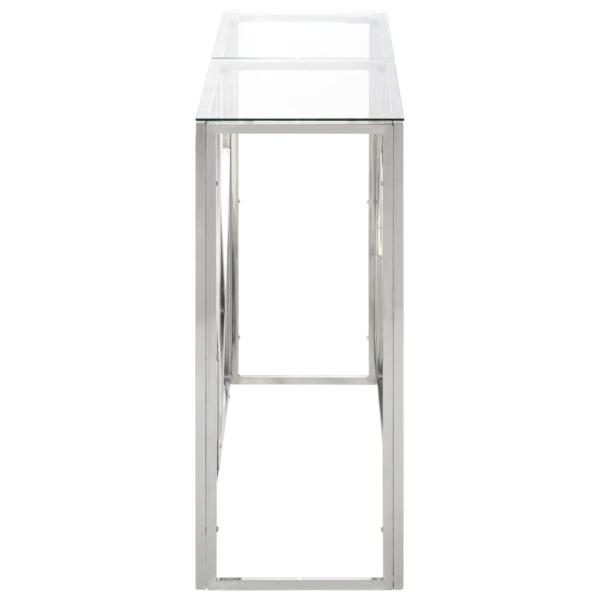 Konsolentisch Silbern Edelstahl und Hartglas