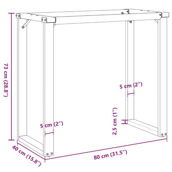 Esstisch-Gestell in O-Form 80x40x73 cm Gusseisen