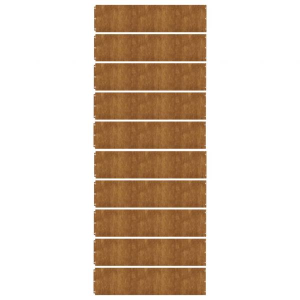 Rasenkanten 10 Stk. 25x103 cm Flexibel Cortenstahl