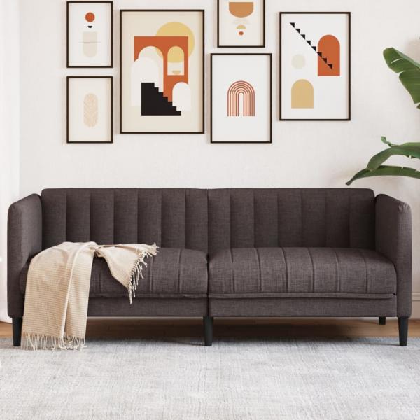 ARDEBO.de - Sofa 2-Sitzer Dunkelbraun Stoff