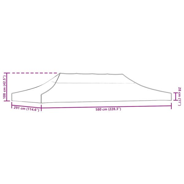Partyzelt-Dach 6x3 m Terrakotta-Rot 270 g/m²