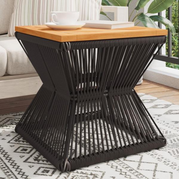 ARDEBO.de - Couchtisch mit Drahtgestell Schwarz 38x38x38 cm Akazienholz