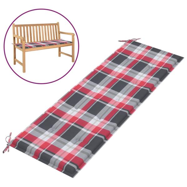 Gartenbank-Auflage Rot Karomuster 150x50x3 cm Oxford-Gewebe