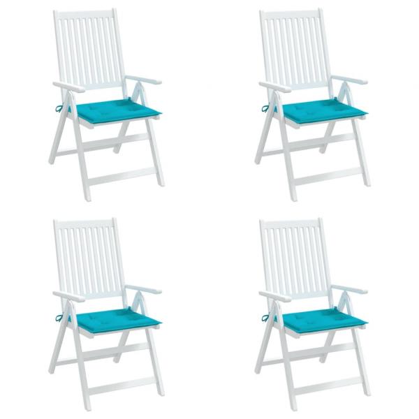 Gartenstuhl-Kissen 4 Stk. Türkis 40x40x3 cm Stoff