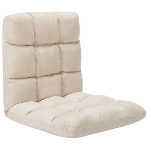 ARDEBO.de - Bodenstuhl Faltbar Creme Mikrofaser