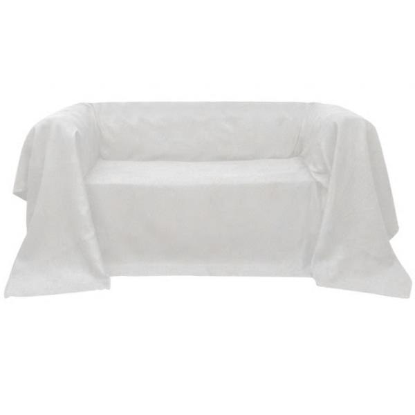 ARDEBO.de - Micro-Suede Sofaüberwurf Tagesdecke Creme 210 x 280 cm