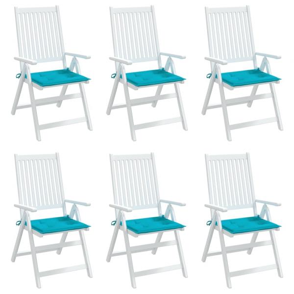 Gartenstuhl-Kissen 6 Stk. Türkis 40x40x3 cm Stoff