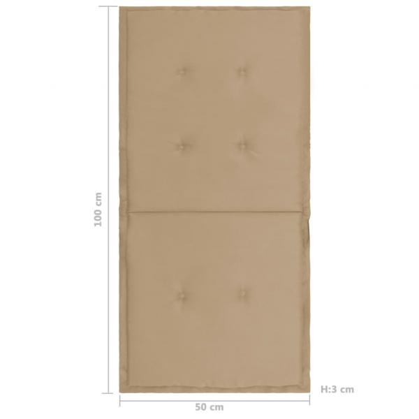Gartenstuhlauflagen für Niedriglehner 2 Stk. Beige 100x50x3 cm