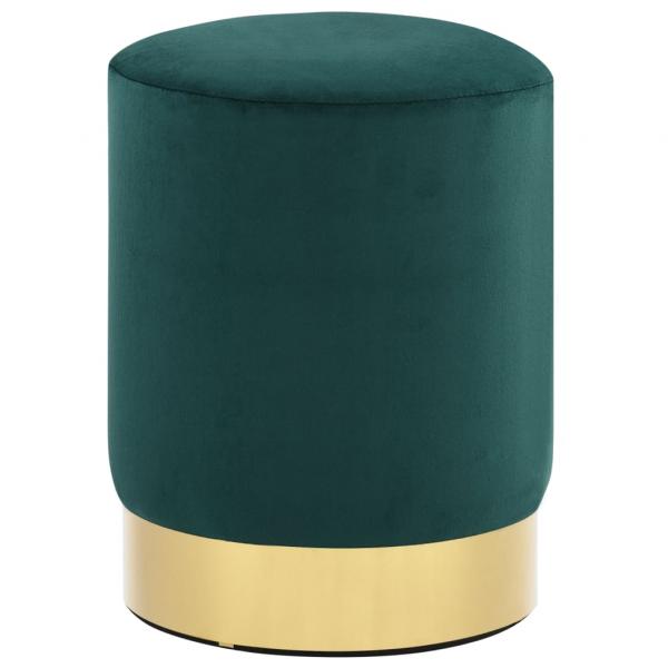 ARDEBO.de - Hocker Dunkelgrün und Golden Samt
