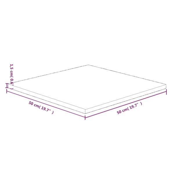 Tischplatte Quadratisch Dunkelbraun 50x50x1,5cm Eiche Behandelt
