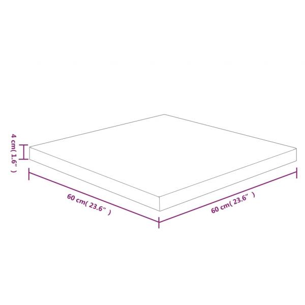 Tischplatte Quadratisch Hellbraun 60x60x4cm Behandelte Eiche