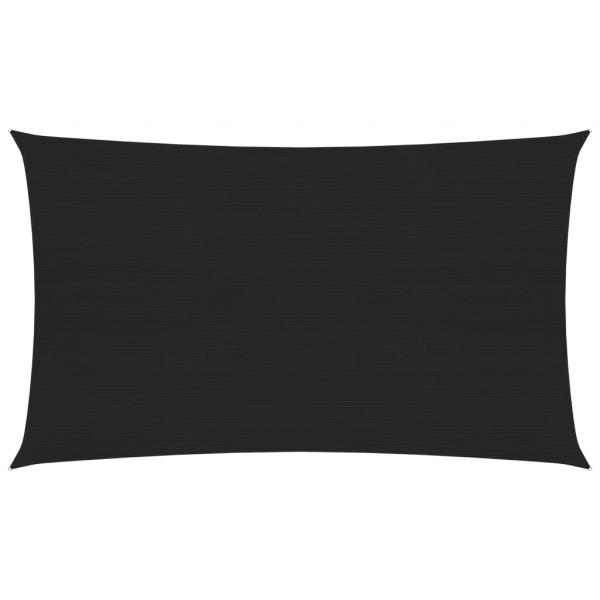 ARDEBO.de - Sonnensegel 160 g/m² Schwarz 2,5x5 m HDPE