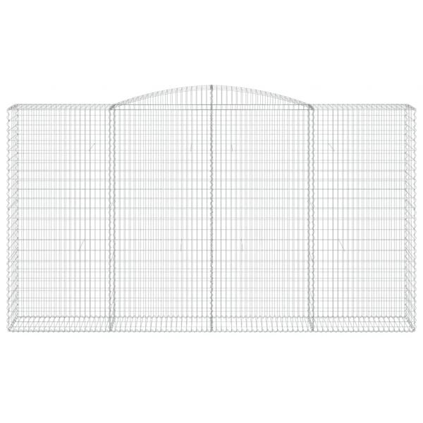 Gabionen mit Hochbogen 6 Stk. 400x50x220/240cm Verzinktes Eisen