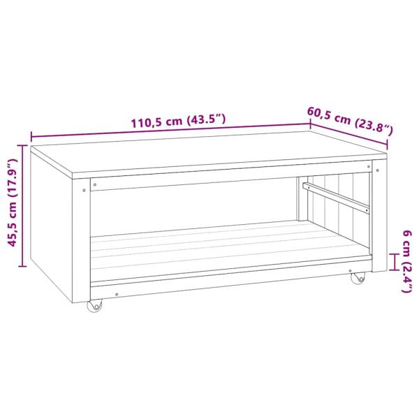 Couchtisch 110x60x40 cm Massivholz Teak