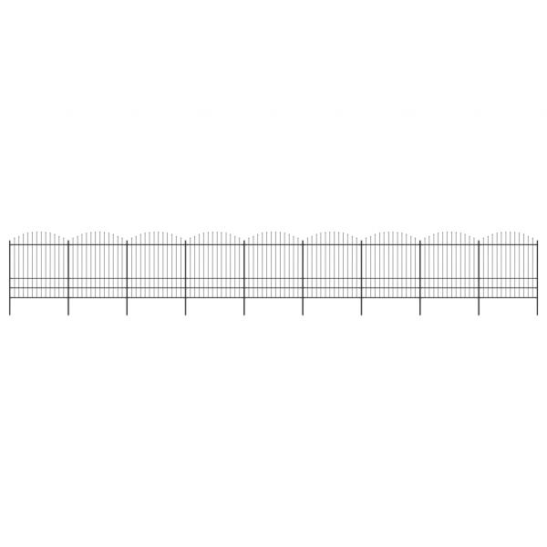 ARDEBO.de - Gartenzaun mit Speerspitzen Stahl (1,75 - 2) x 15,3 m Schwarz