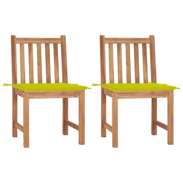 ARDEBO.de - Gartenstühle 2 Stk. mit Kissen Massivholz Teak