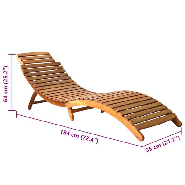 Sonnenliegen 2 Stk. mit Tisch und Auflagen Massivholz Akazie