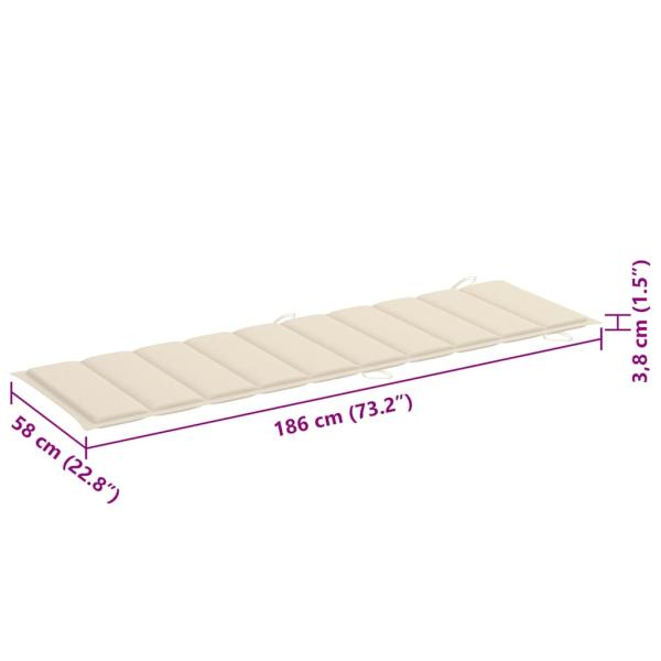 Sonnenliegen 2 Stk. mit Tisch und Auflagen Massivholz Akazie