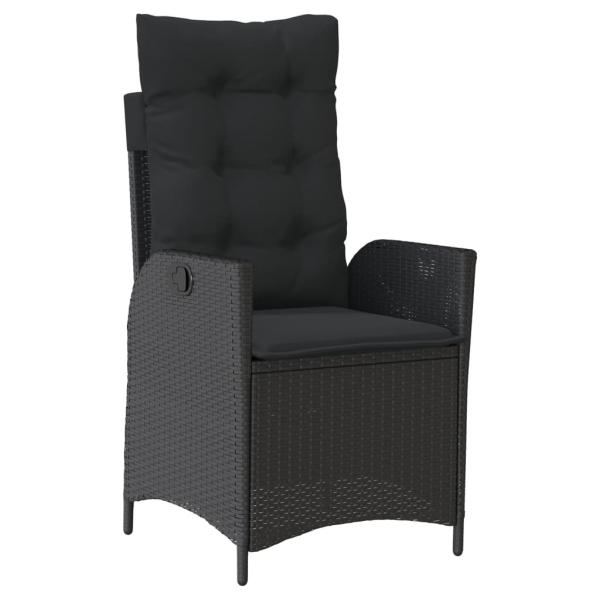 ARDEBO.de - 5-tlg. Garten-Essgruppe mit Kissen Schwarz Poly Rattan