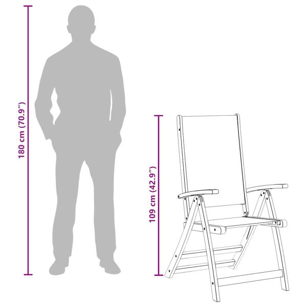 Gartenstühle 4 Stk. Klappbar Massivholz Akazie und Textilene