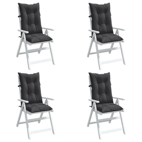 ARDEBO.de - Hochlehner-Auflagen 4 Stk. Melange Anthrazit 120x50x7 cm Stoff