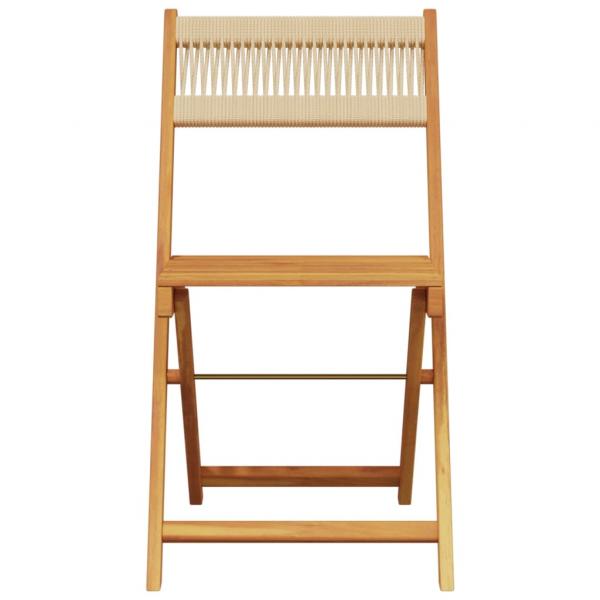 Gartenstühle 4 Stk. Klappbar Beige Massivholz Akazie