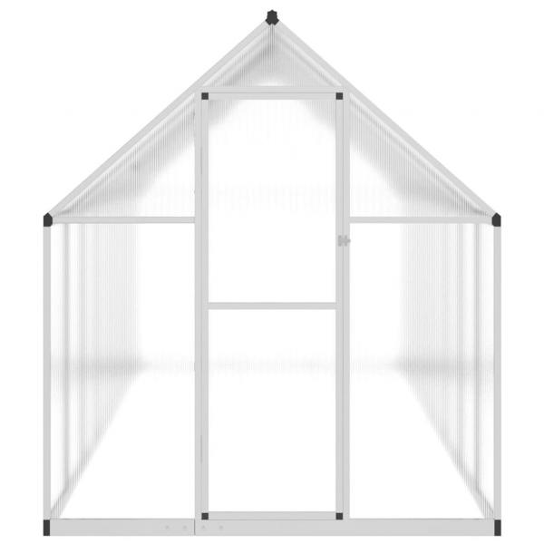 Gewächshaus mit Fundamentrahmen Silber 445x169x195cm Aluminimum
