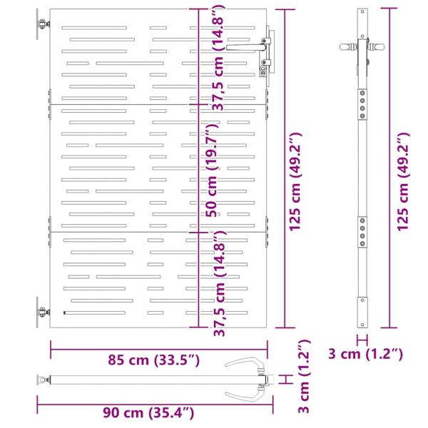 Gartentor 85x75 cm Cortenstahl Baum-Design