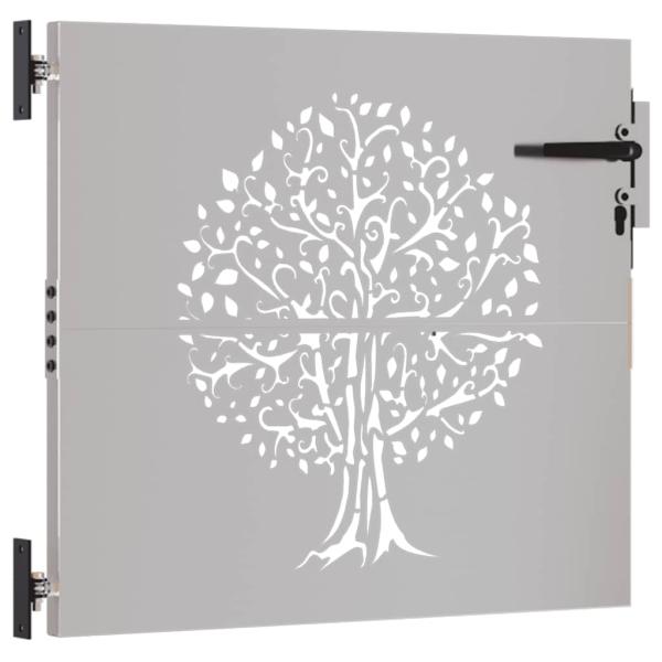 Gartentor 85x75 cm Cortenstahl Baum-Design