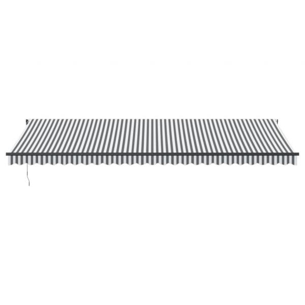 Markise Automatisch mit LEDs Anthrazit & Weiß 600x350 cm