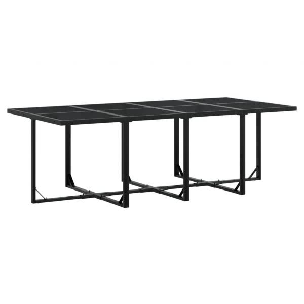 9-tlg. Garten-Essgruppe mit Kissen Schwarz Poly Rattan