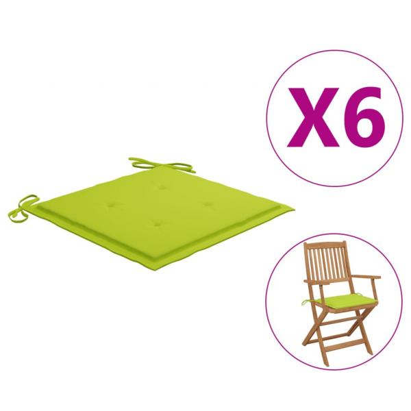 Gartenstuhl-Kissen 6 Stk. Hellgrün 40x40x3 cm Oxford-Gewebe