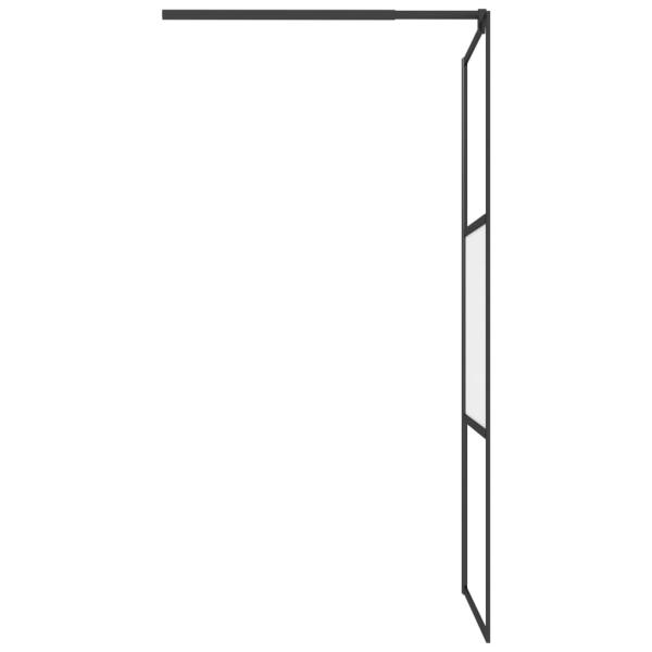 Duschwand für Walk-In Dusche 90x195 cm ESG Halbmattiert Schwarz