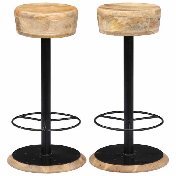 ARDEBO.de - Barstühle 2 Stk. Massivholz Mango