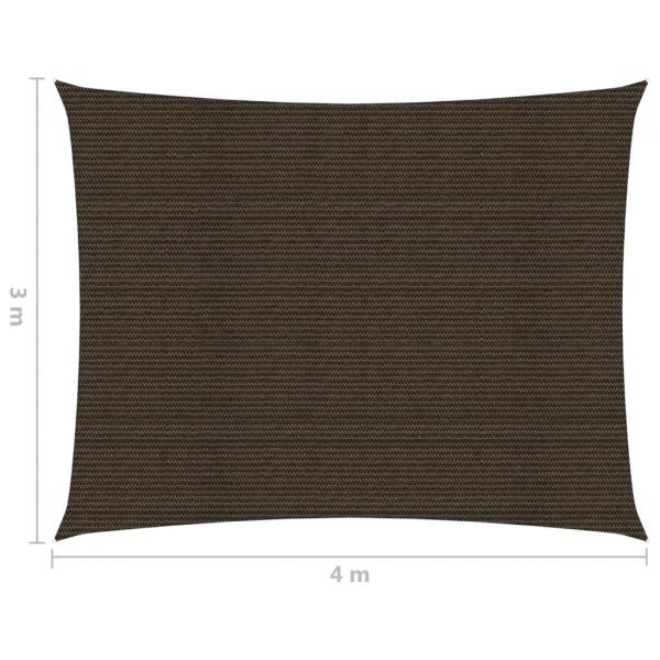 Sonnensegel 160 g/m² Braun 3x4 m HDPE  