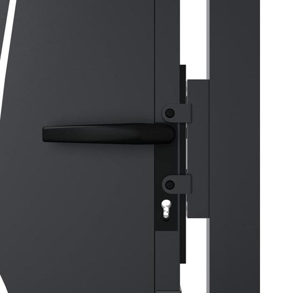 Gartentor Anthrazit 105x205 cm Stahl Gras-Design