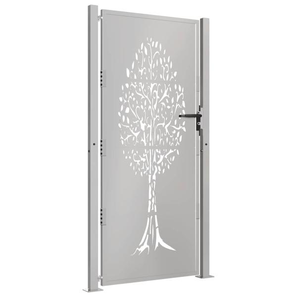 Gartentor 105x205 cm Cortenstahl Baum-Design