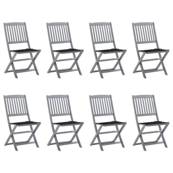 ARDEBO.de - Klappbare Gartenstühle 8 Stk. mit Kissen Massivholz Akazie