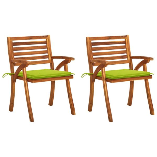 ARDEBO.de - Garten-Essstühle mit Kissen 2 Stk. Massivholz Akazie 