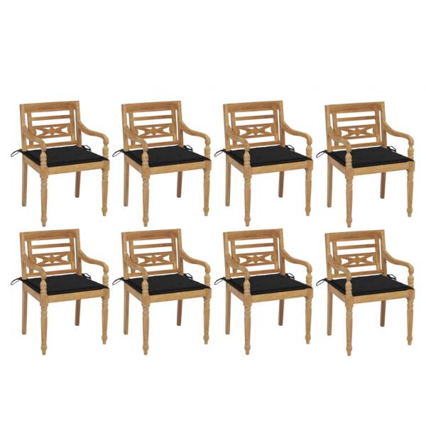 ARDEBO.de - Batavia-Stühle mit Kissen 8 Stk. Massivholz Teak