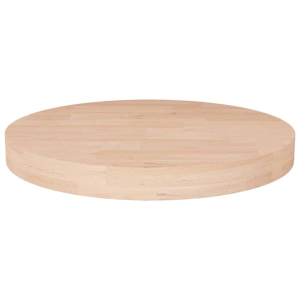 ARDEBO.de - Runde Tischplatte Ø30x4 cm Unbehandeltes Massivholz Eiche