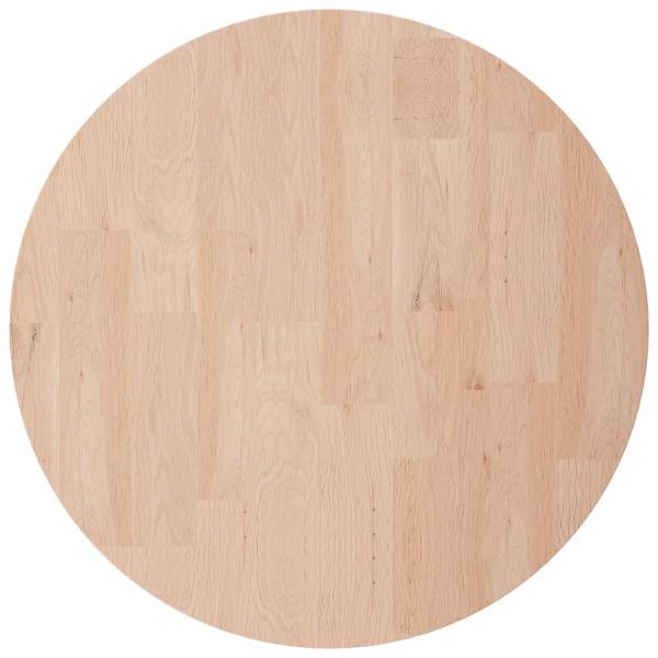 Runde Tischplatte Ø30x4 cm Unbehandeltes Massivholz Eiche