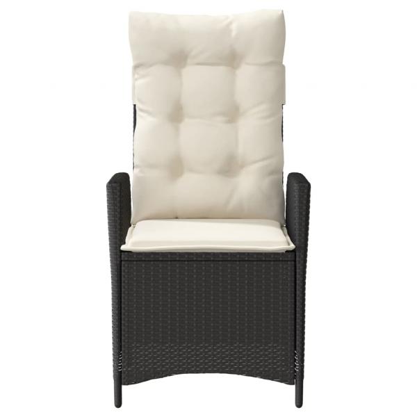 Gartensessel mit Kissen 2 Stk. Verstellbar Schwarz Poly Rattan