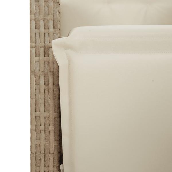 7-tlg. Garten-Essgruppe mit Kissen Beigemischung Poly Rattan
